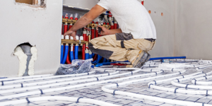HVAC technician inspecting air filter